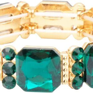 Square Cut Crystal Bangle Bracelet for Women Elegant Wedding Party Accessory